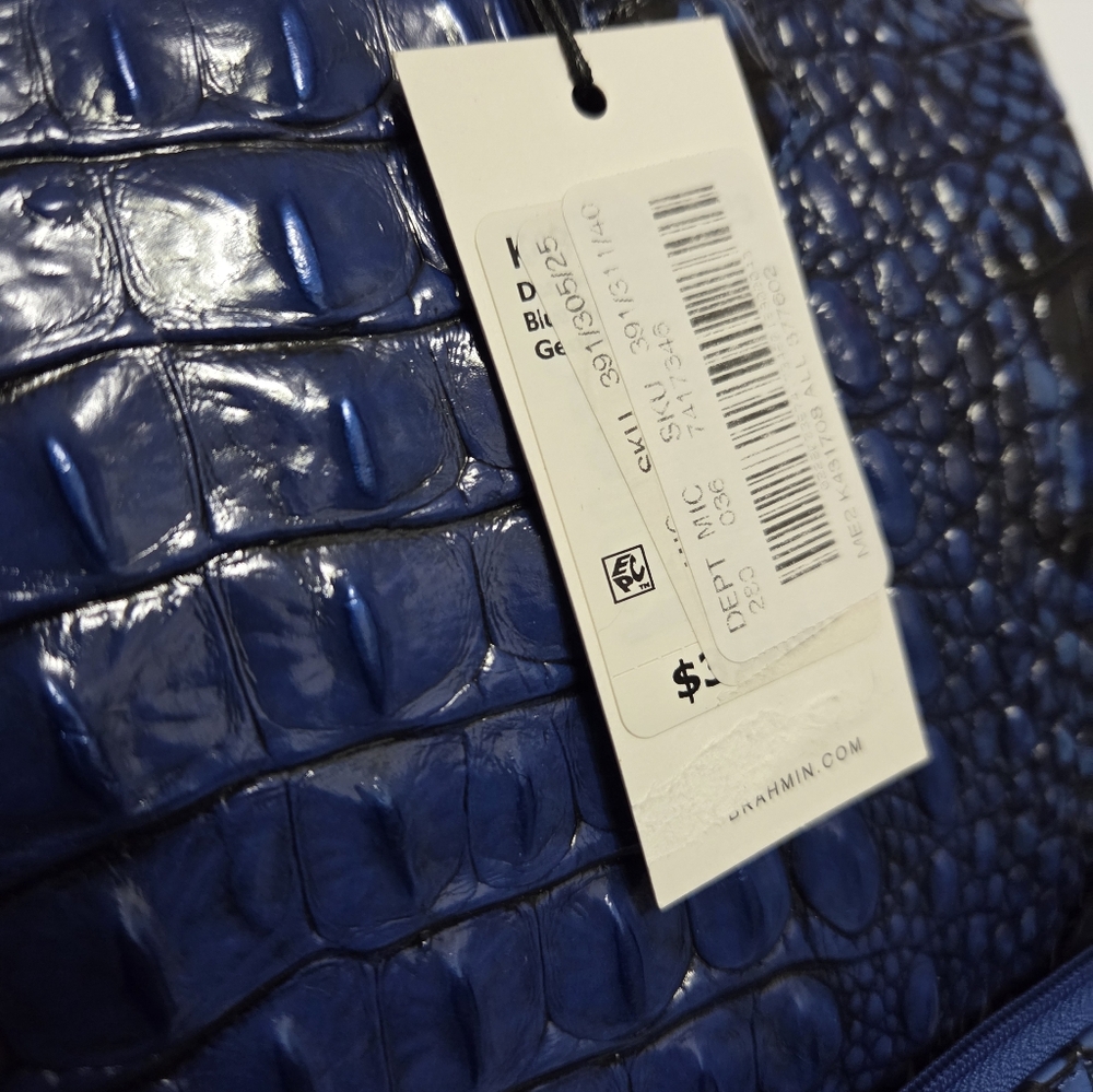 NWT BRAHMIN SAPPHIRE DUXBURY SATCHEL w/Credit Card WALLET - Picture 8 of 11